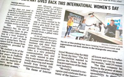 AOS in The Orangeville Banner for IWD 2022